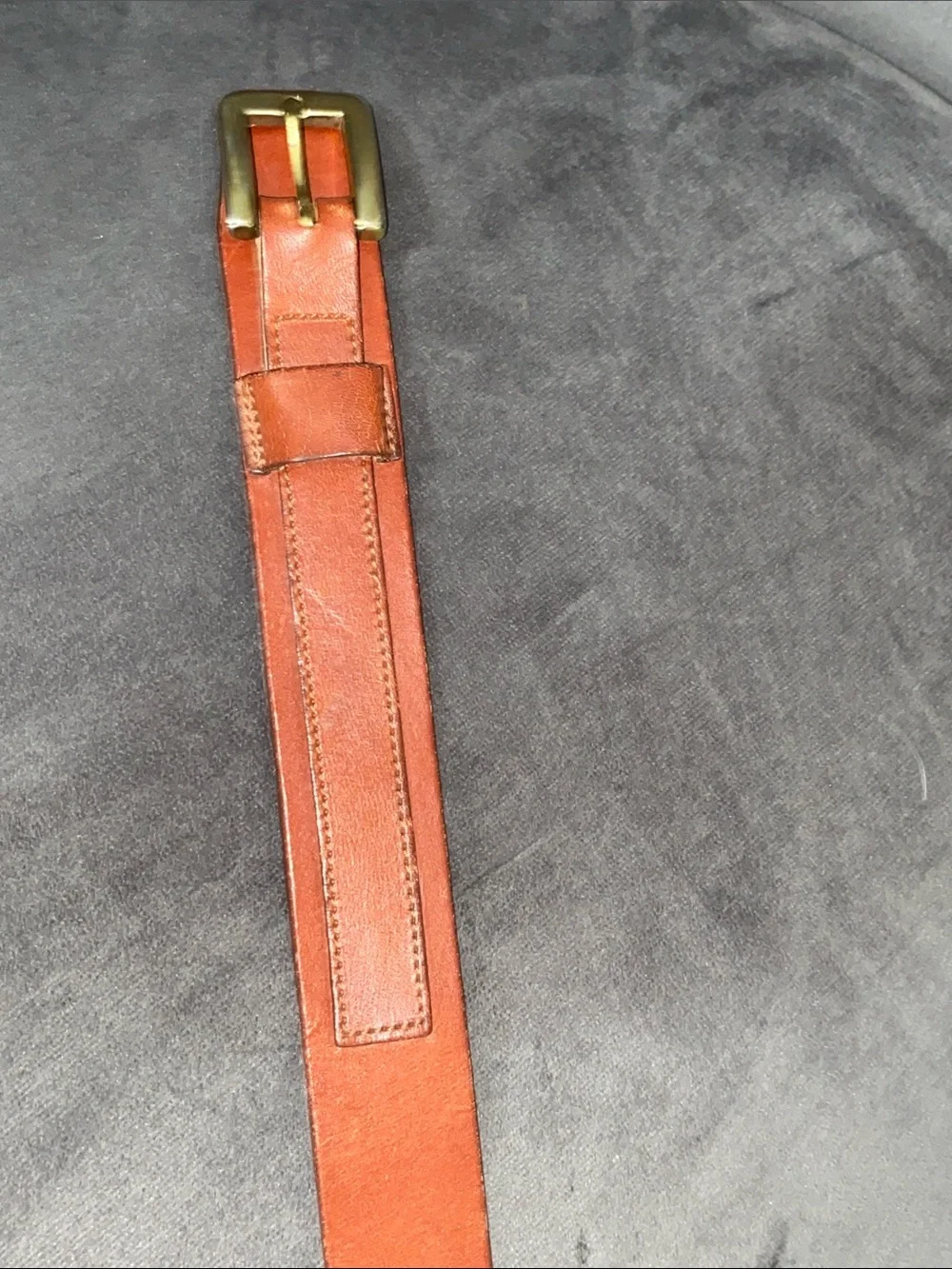 Vintage FRYE Leather Belt Made in USA 26 Brown British Tan Brass Buckle 62065